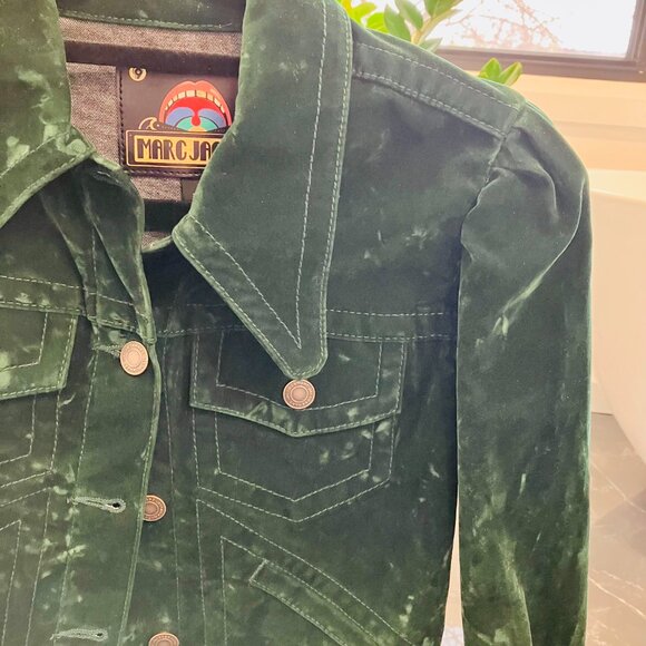 MARC JACOBS - forest green velvet cropped jacket - S/P - Picture 2 of 3
